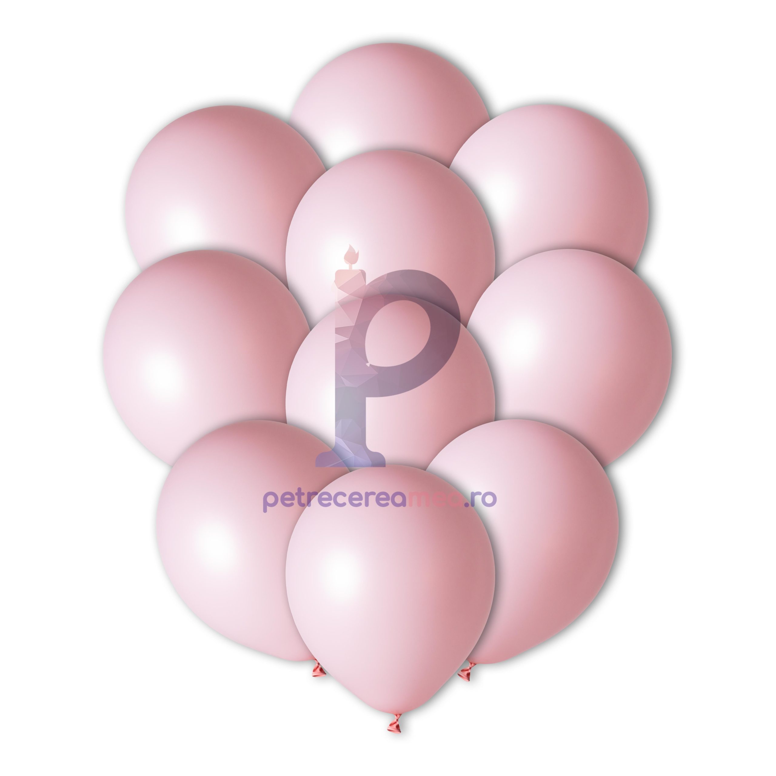 Set baloane din latex , roz pudra , 25 cm