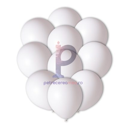 Set baloane din latex , alb , 25 cm