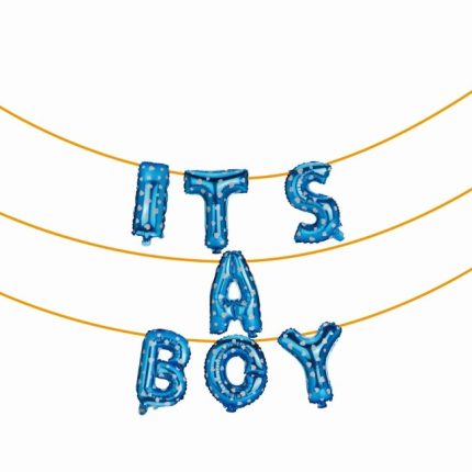 Set baloane din folie metalizata , It's a boy , albastru
