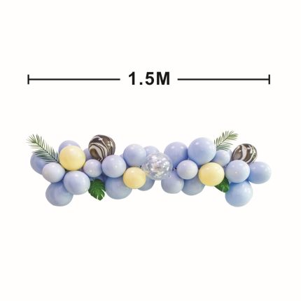 Set 34 baloane latex , tip ghirlanda , galben si albastru