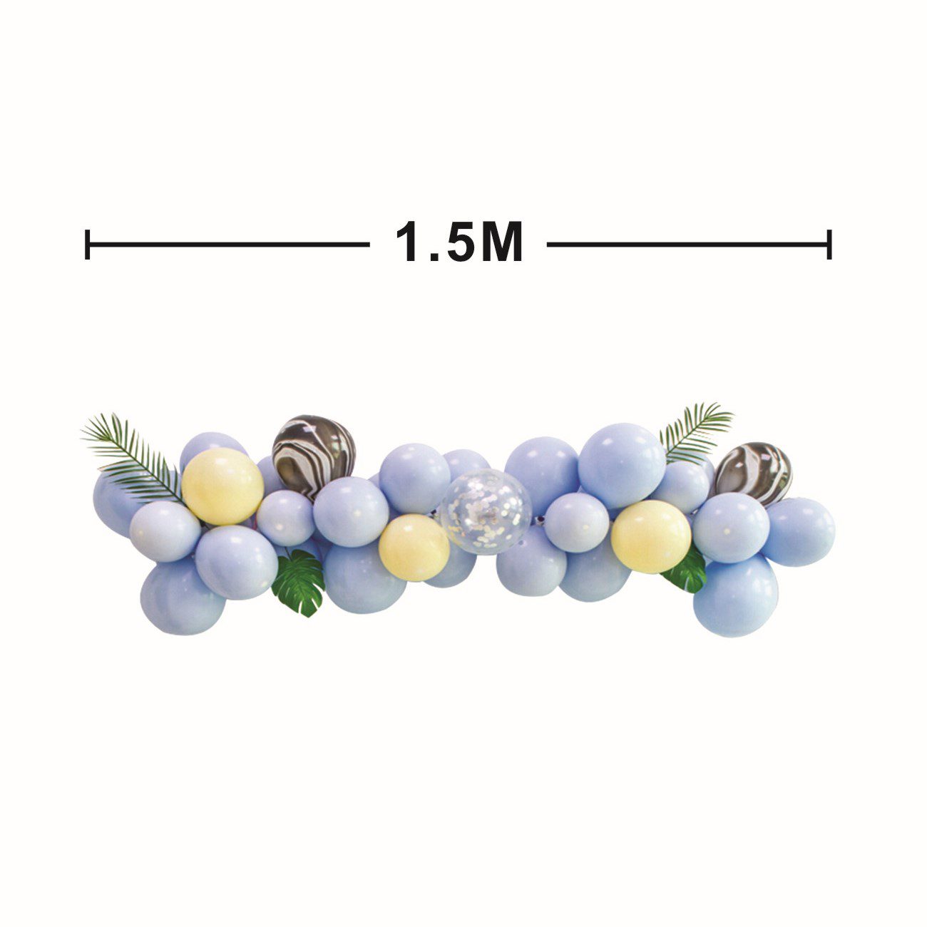 Set 34 baloane latex , tip ghirlanda , galben si albastru