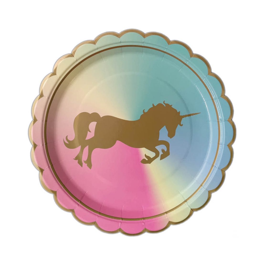 Set 8 farfurii din carton , unicorn , 18 cm