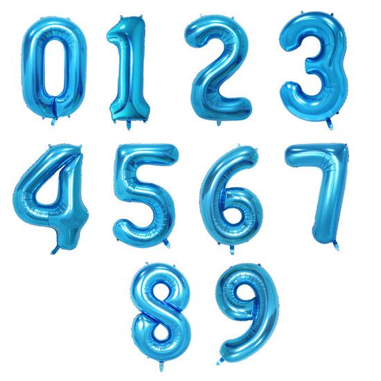 Balon cifra din folie metalizata , albastru