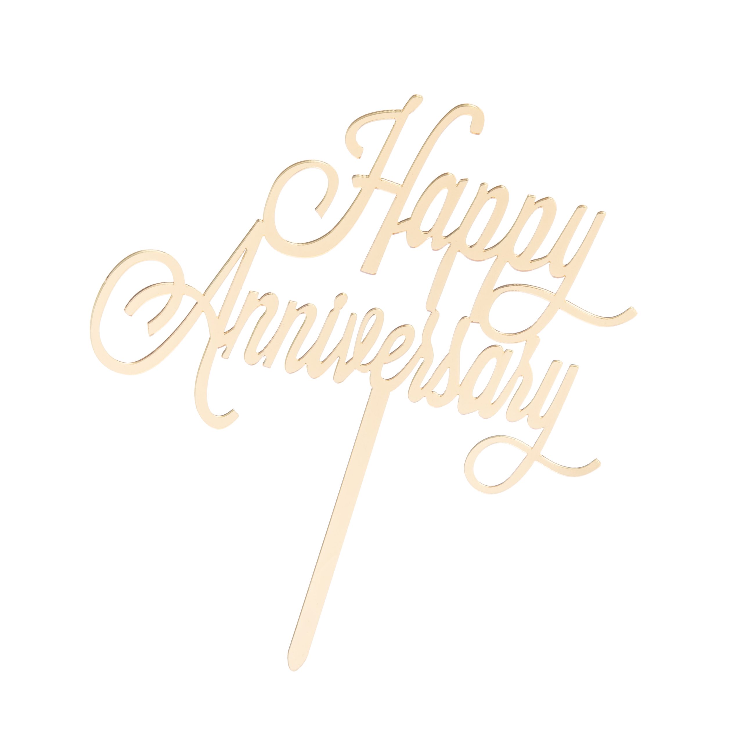 Topper tort Happy Anniversary , auriu ,12×14 cm