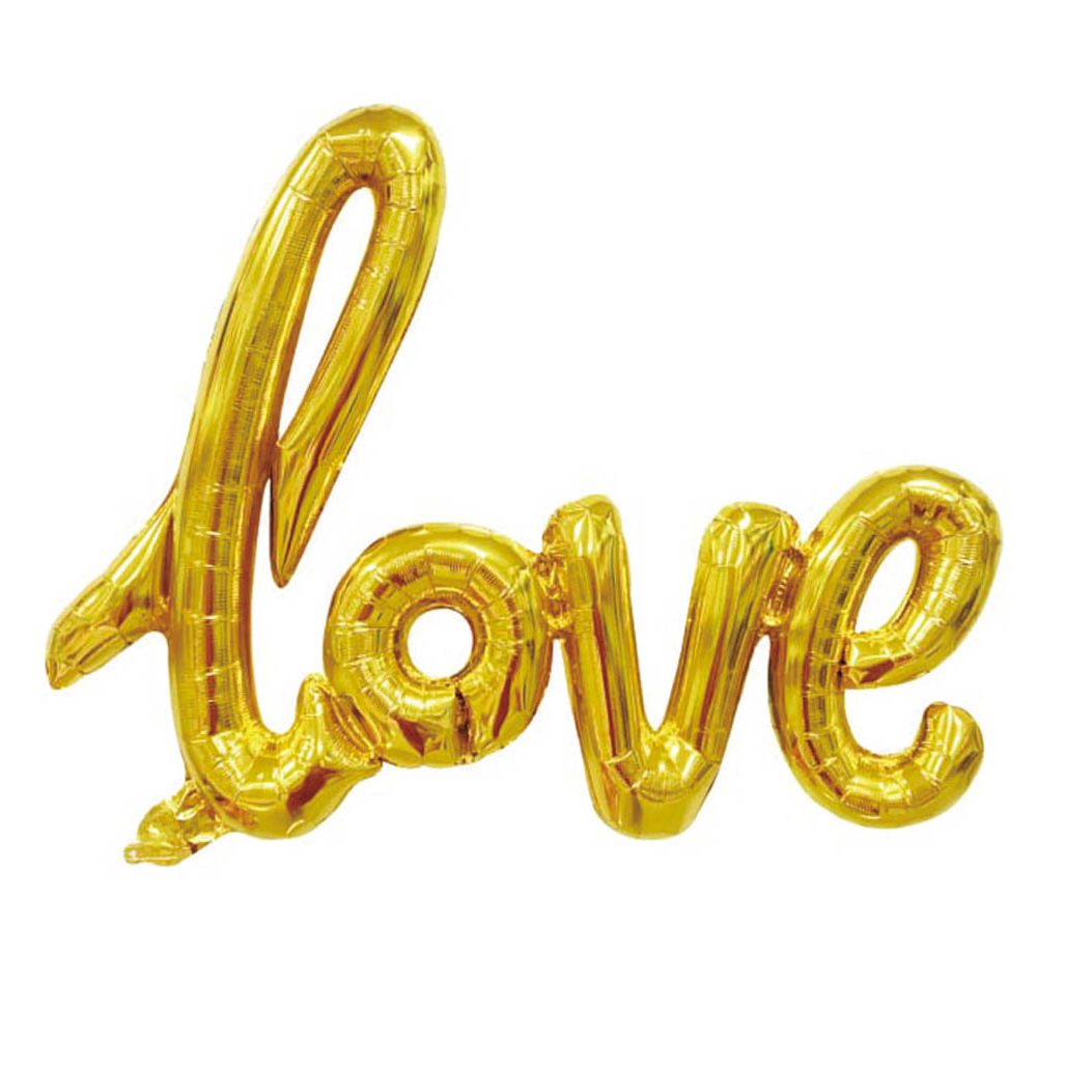 Balon folie figurina love , auriu , 65x102 cm