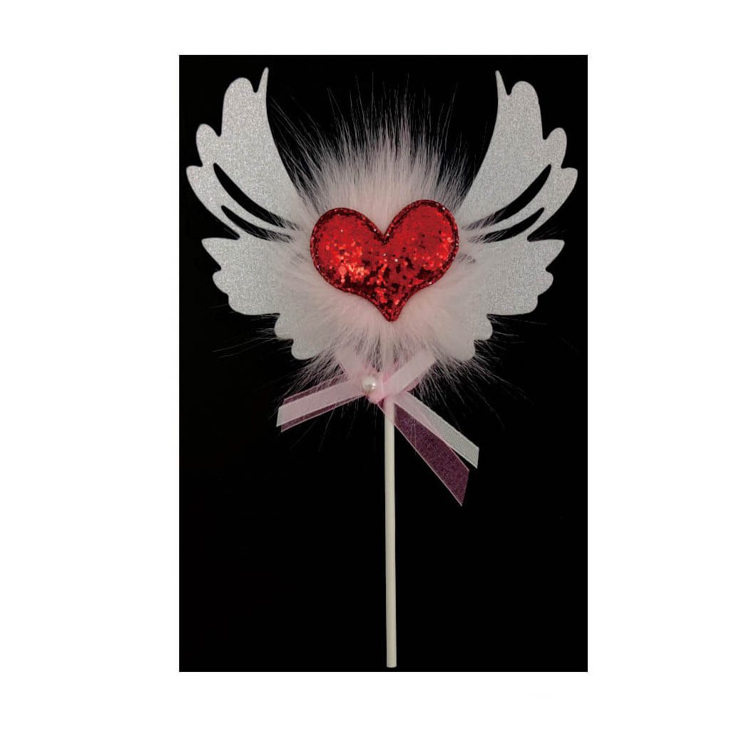 Decoratiune pentru tort , inima , rosu si alb