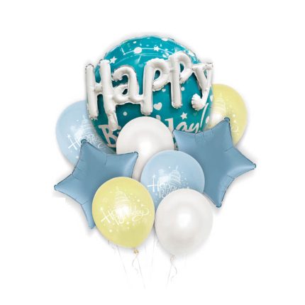 Set 9 baloane , Happy Birthday , albastru