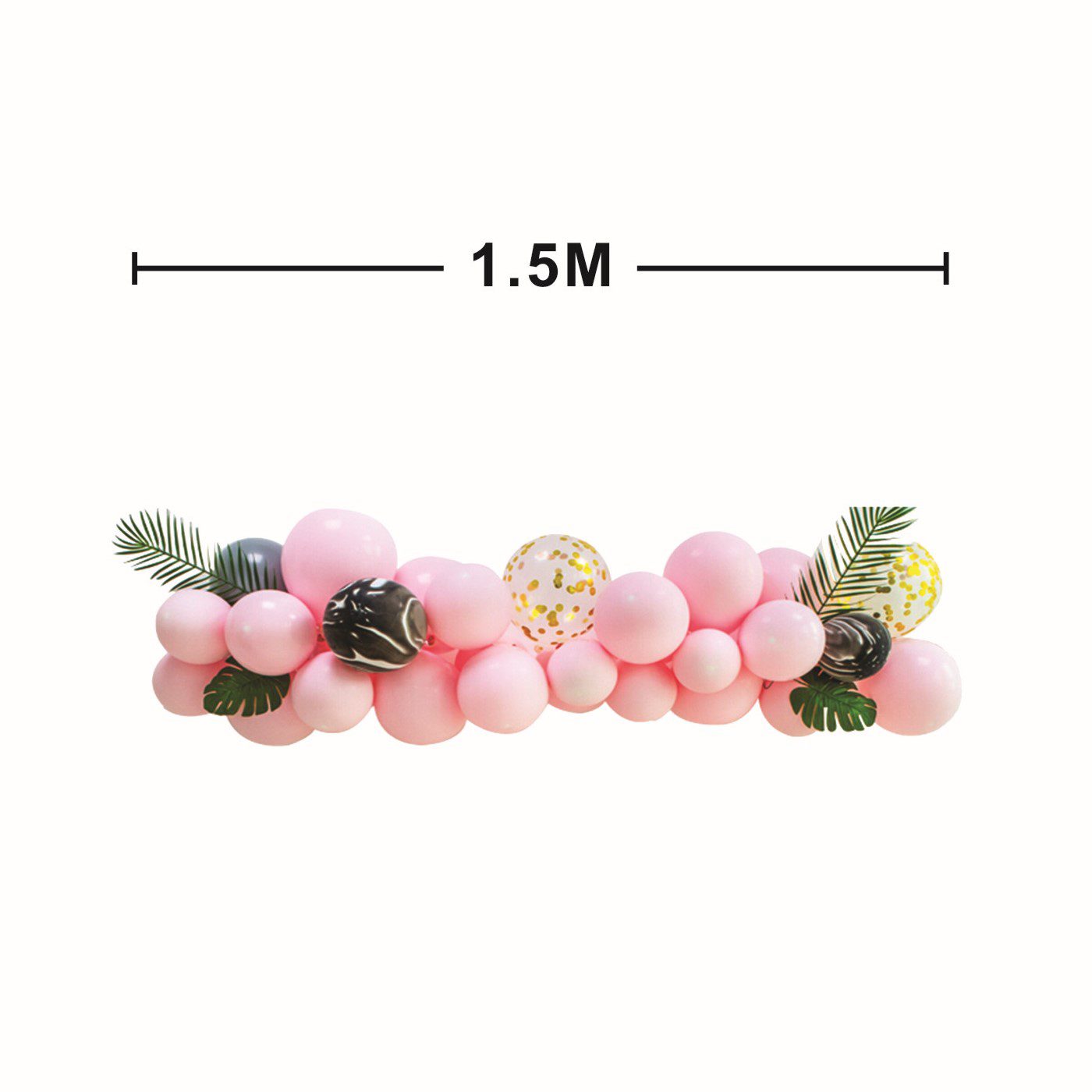 Set 34 baloane din latex , tip ghirlanda , roz