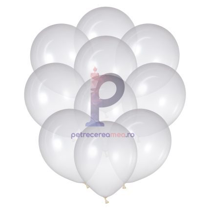 Set 50 baloane din latex , transparent , 30 cm