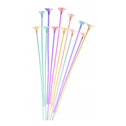 Set 10 bete cu rozete pentru baloane , pastel , 42 cm