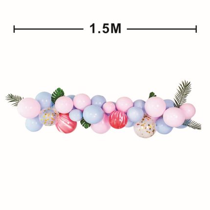 Set 34 baloane din latex , tip ghirlanda , roz si albastru