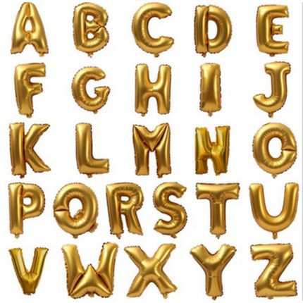 Balon litera din folie metalizata , auriu