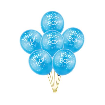 Set 6 baloane din latex , it's a boy , albastru , 30 cm
