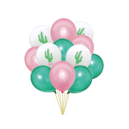Set 12 baloane din latex , cactus , multicolor , 30 cm