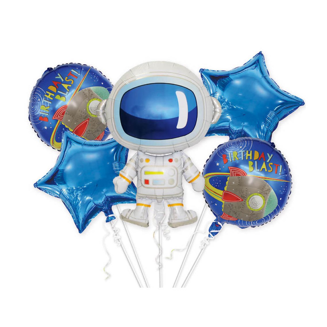 Set 5 baloane din folie metalizata , astronaut , multicolor