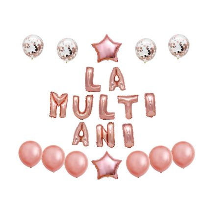 Set 22 baloane , la multi ani , rose gold