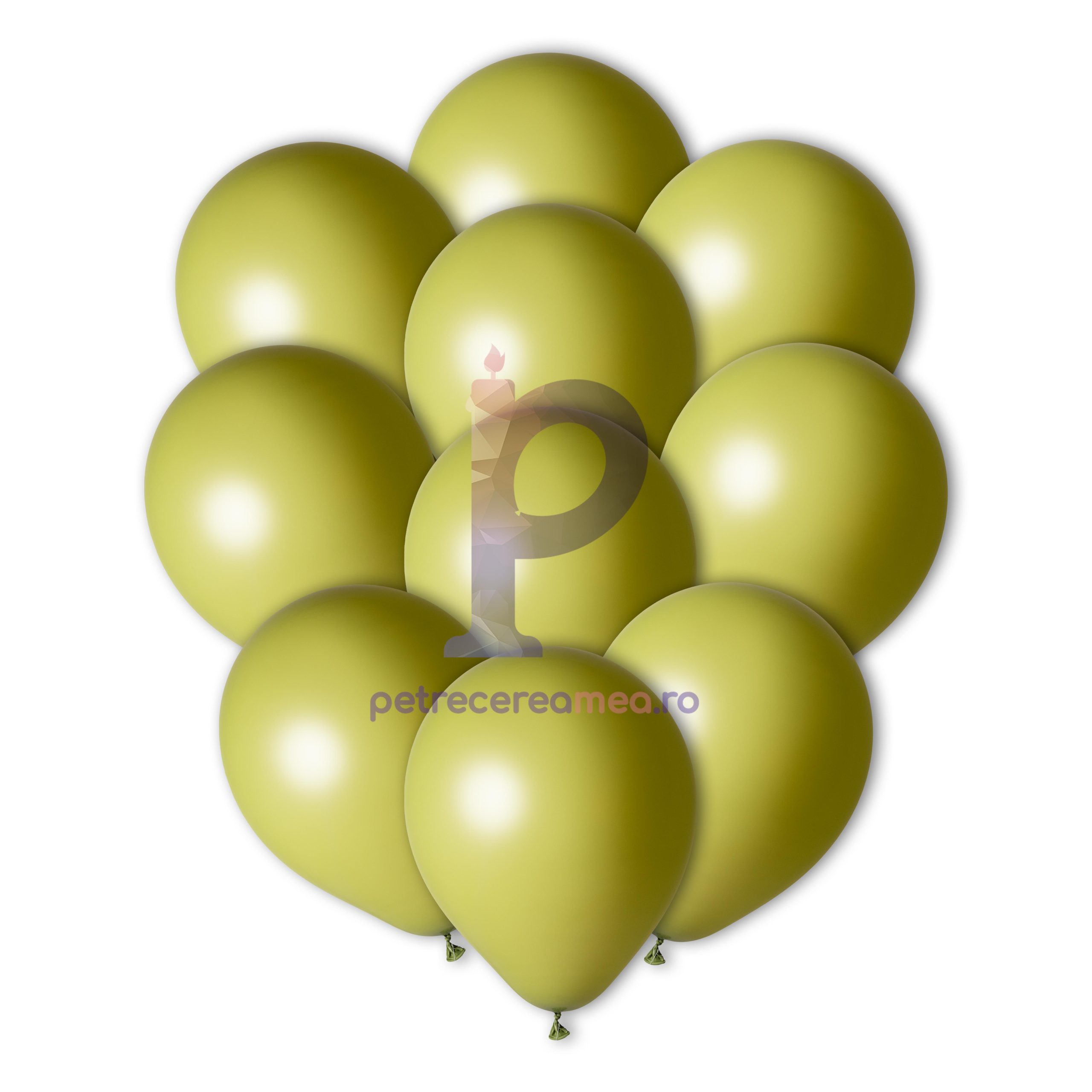 Set baloane din latex , verde amanda , 25 cm