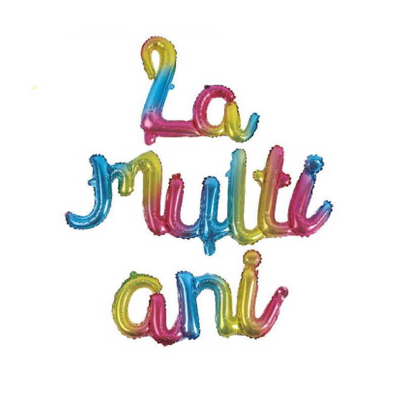 Set baloane din folie metalizata , La Multi Ani , multicolor