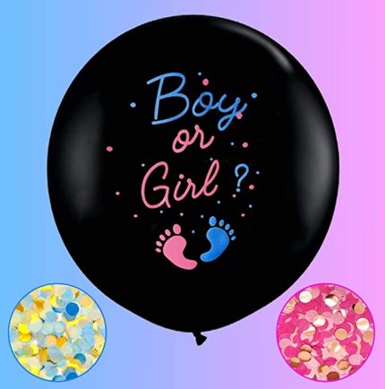 Balon jumbo cu confetti , Boy or girl ? , Gender reveal , 90 cm