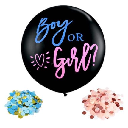 Balon jumbo cu confetti , Boy or girl ? , Gender reveal , 90 cm