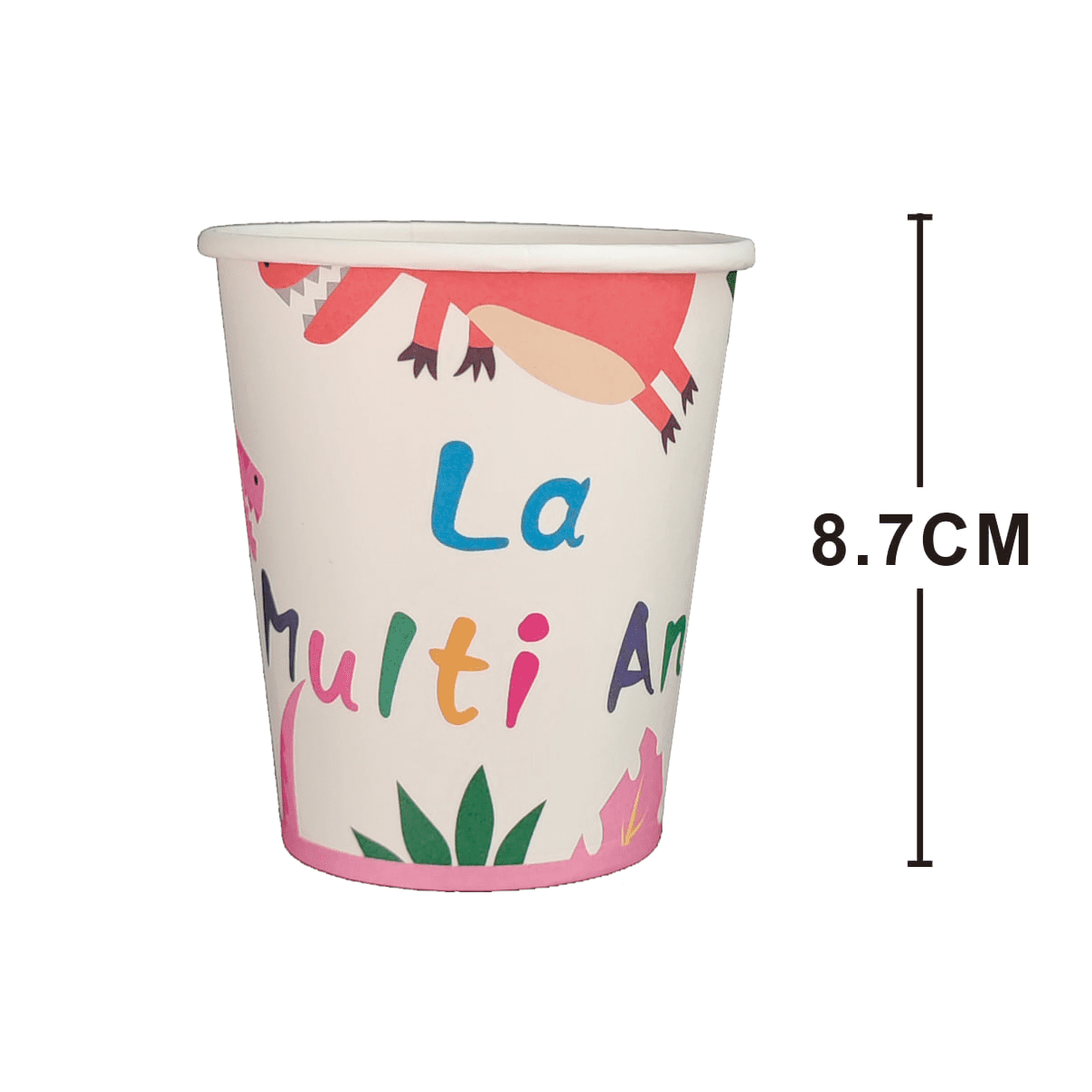 Set 8 pahare din carton , dinozauri , 8.7 cm