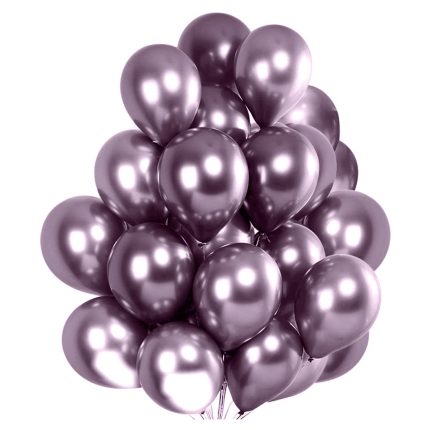 Set 50 baloane cromate , mov deschis , 30 cm