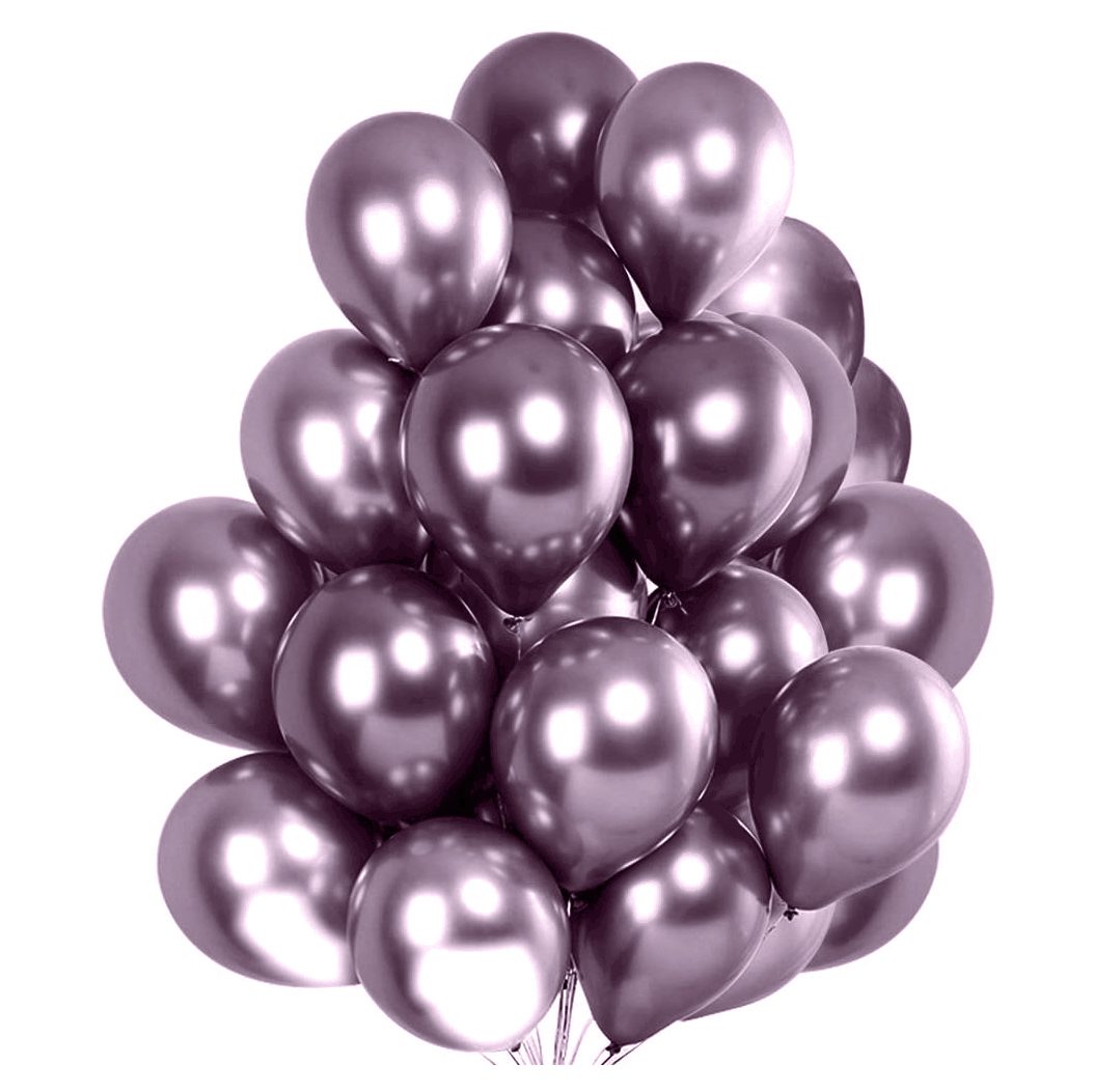 Set 50 baloane cromate , mov deschis , 30 cm