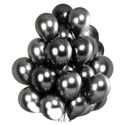 Set baloane cromate negru 30 cm