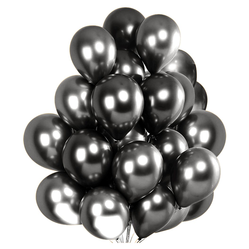 Set baloane cromate negru 30 cm