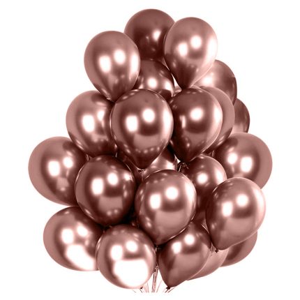 Set baloane cromate , rose gold , 30 cm