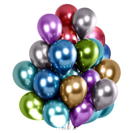 Set 50 baloane cromate , multicolor , 30 cm