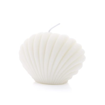 Lumanare parfumata forma scoica , alb , 8.4 x 4.7 x 6 cm