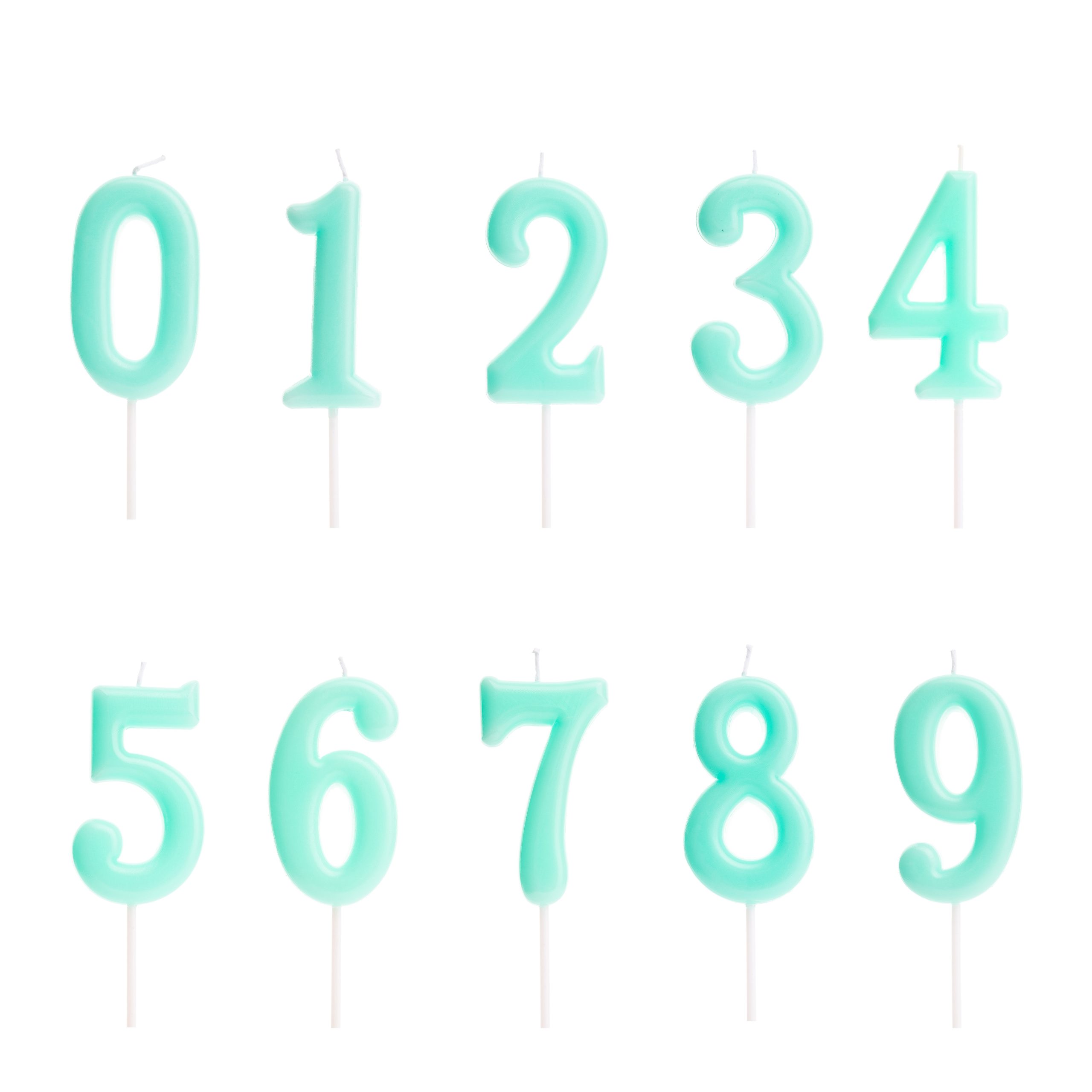 Lumanare tort tip pastel, verde , cifra 0-9