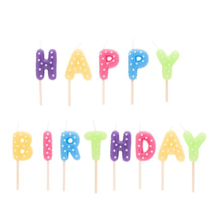 Set lumanari Happy Birthday , multicolor