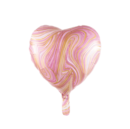 Balon folie marmorat , forma inima , 45 cm