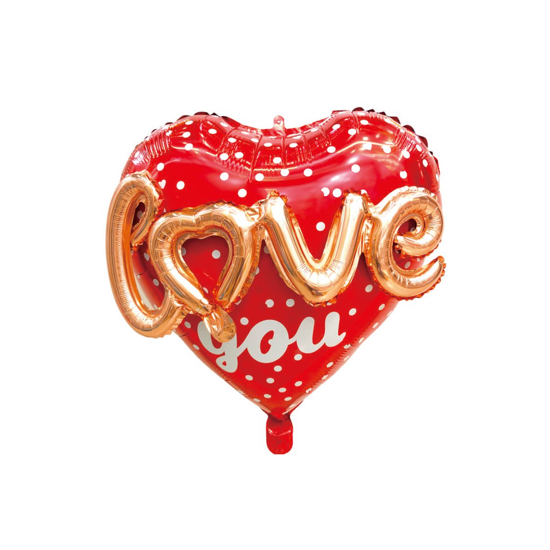Balon din folie metalizata , forma inima , love you , 55 cm