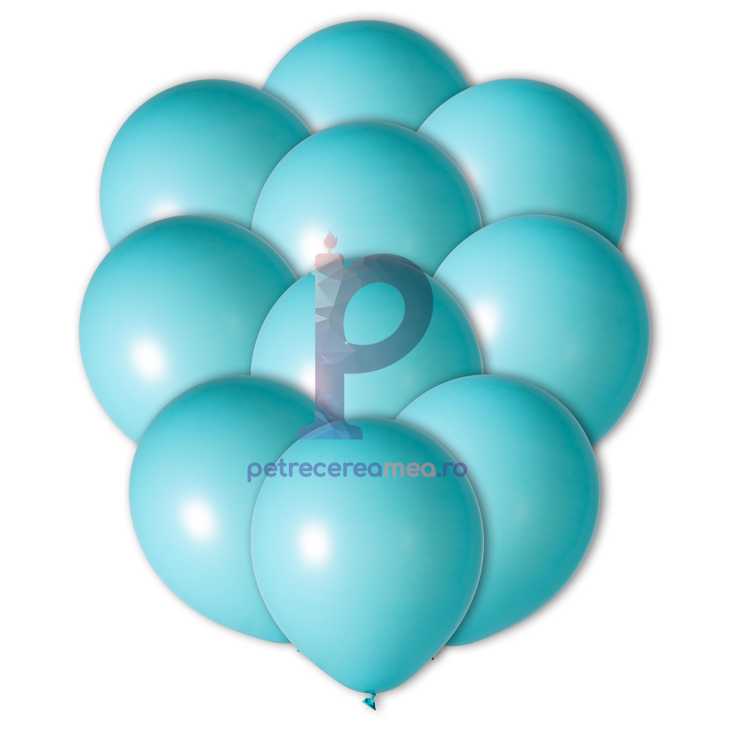 Set 100 baloane din latex , cyan , 30 cm