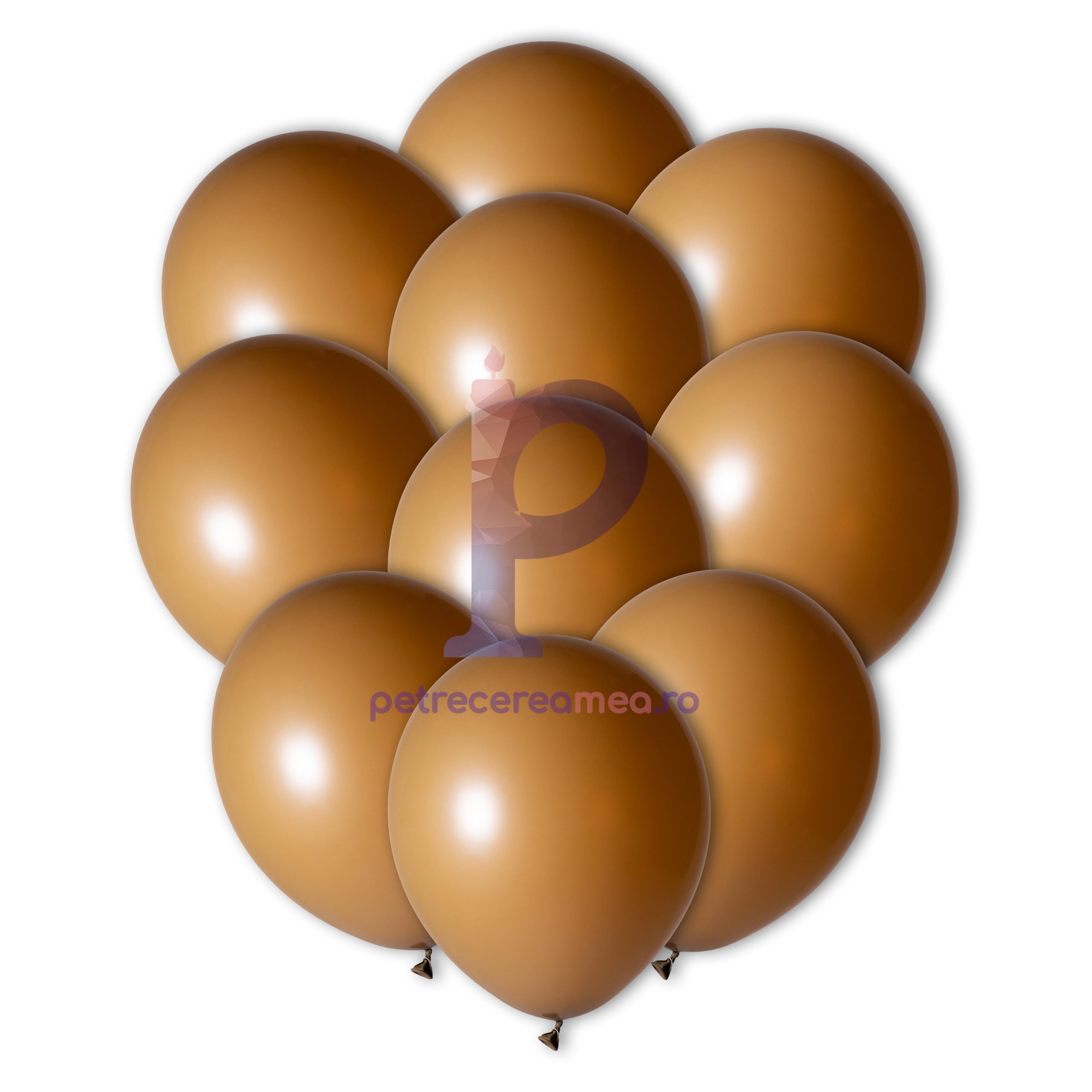 Set 100 baloane din latex , maro , 30 cm