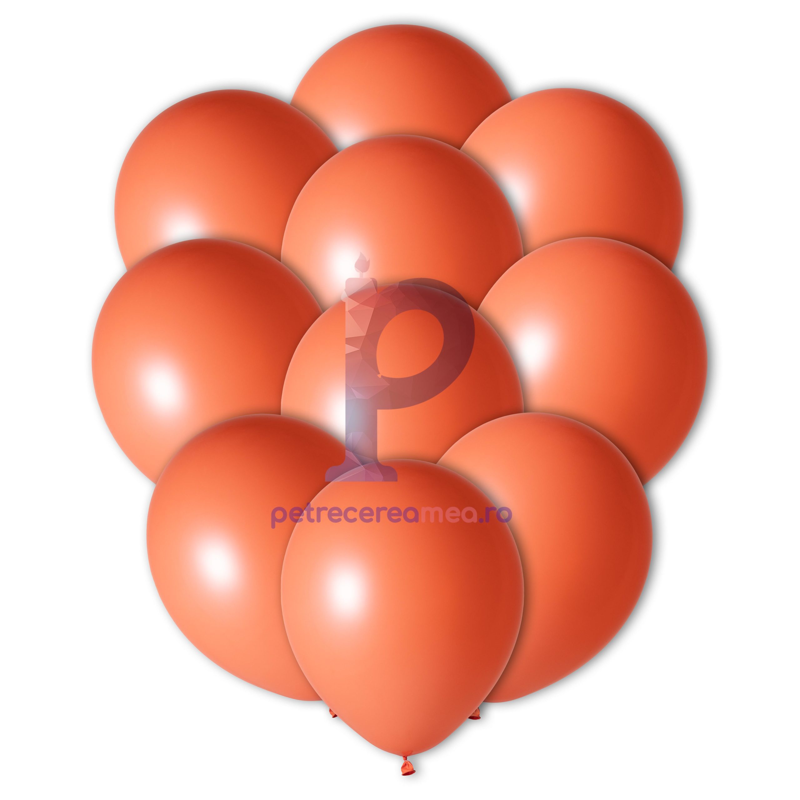 Set 100 baloane din latex , portocaliu grapefruit , 30 cm