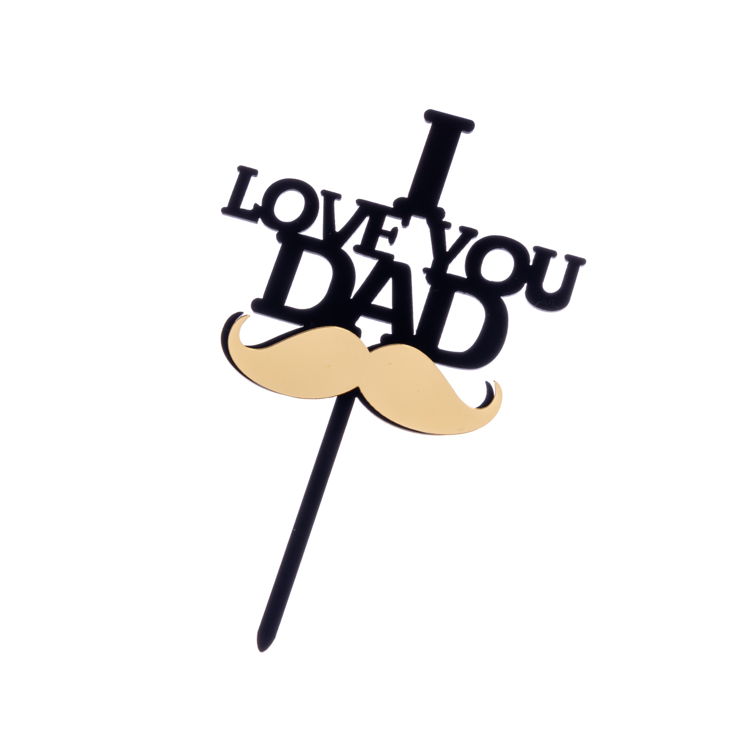 Topper tort , I love you dad , negru , 10×9 cm