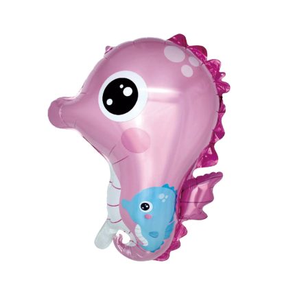 Balon din folie metalizata , calut de mare , roz , 55×65 cm