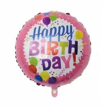 Balon din folie metalizata , Happy Birthday , roz , 45 cm