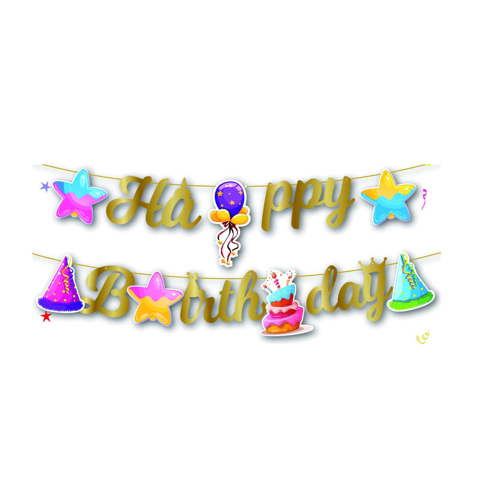 Ghirlanda Happy Birthday , multicolor , 4.5 m