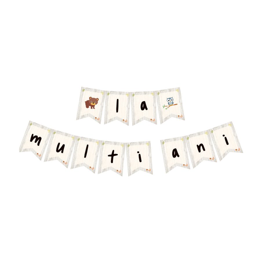 Ghirlanda la multi ani , alb , 3m