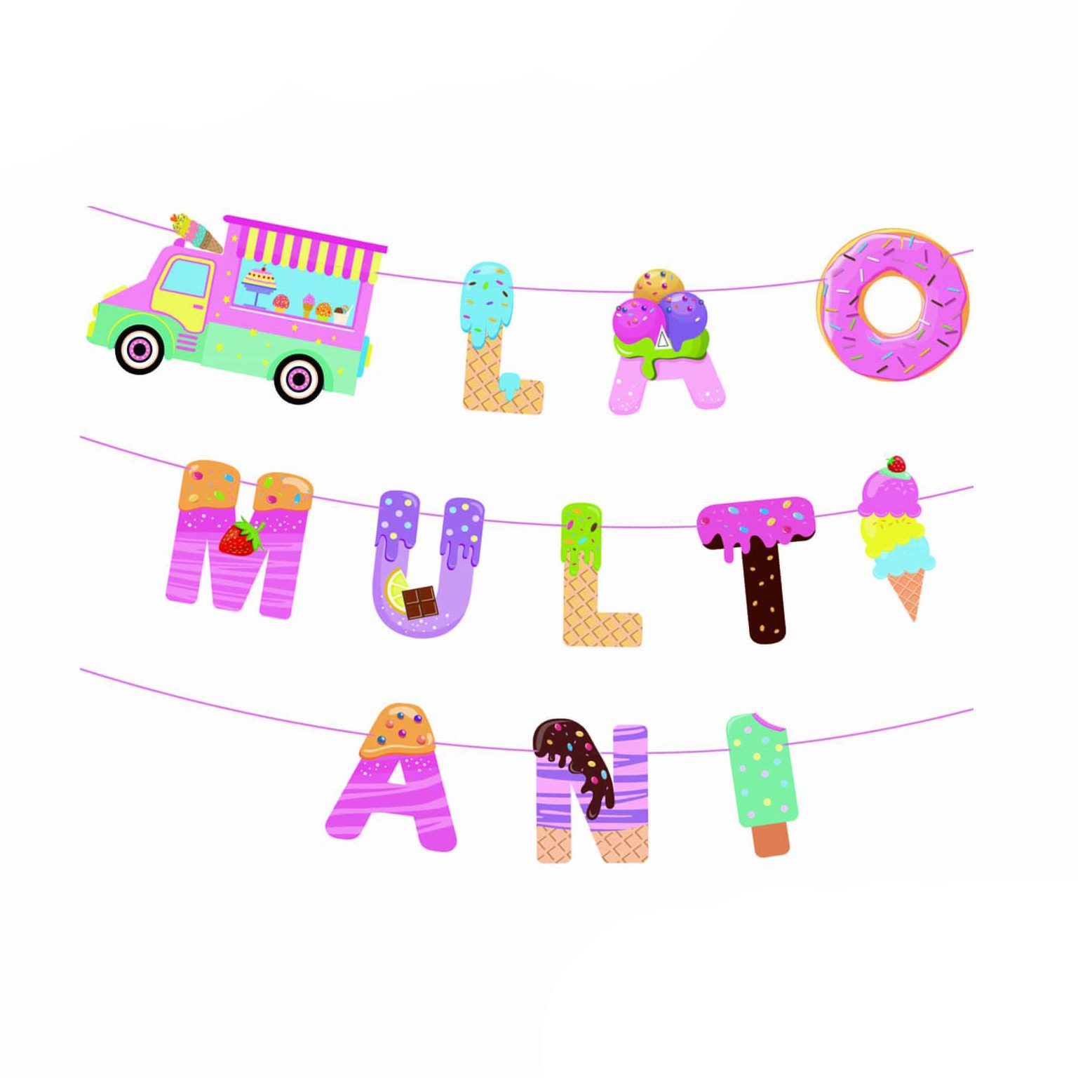 Ghirlanda masinuta cu inghetata , 4.5m