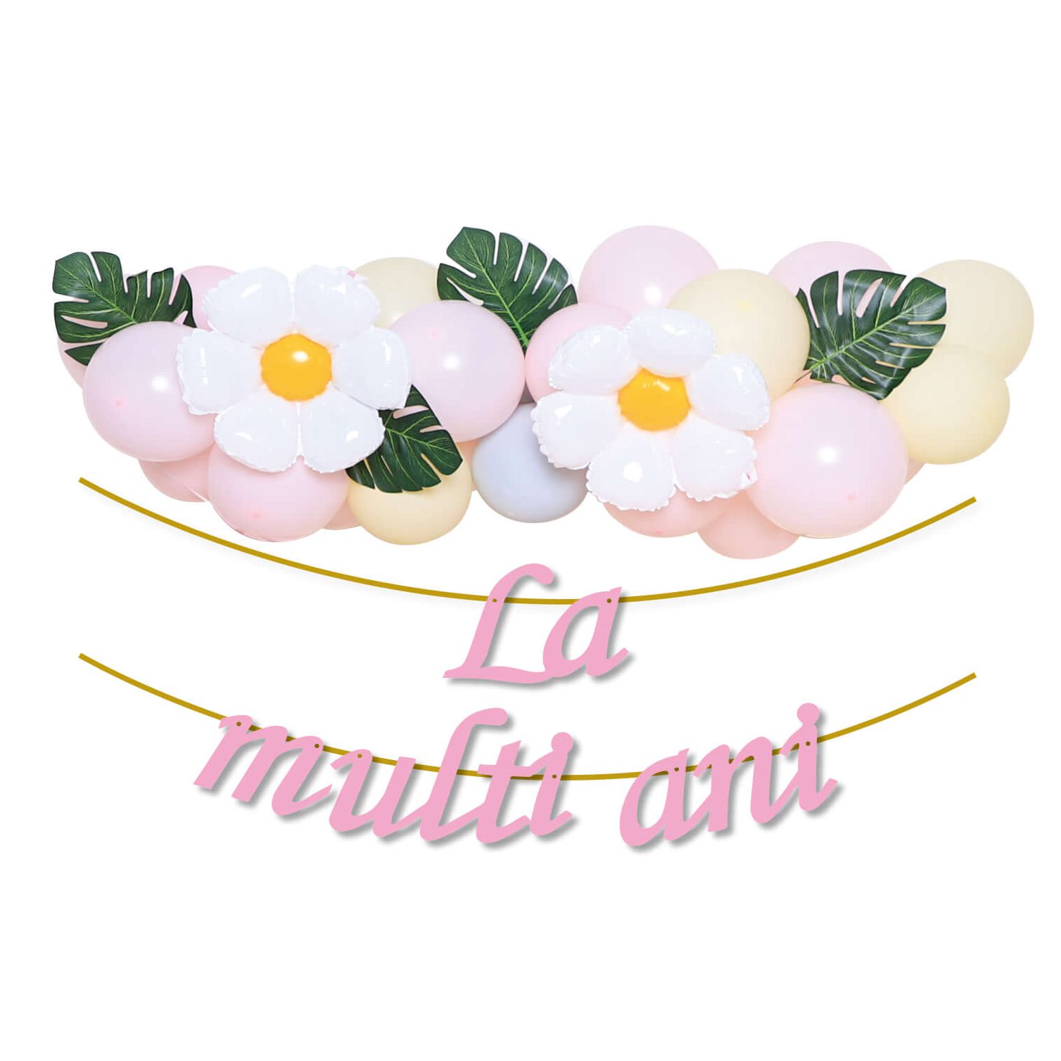 Set 35 decoratiuni , tematica aniversare , multicolor , 1.5 m