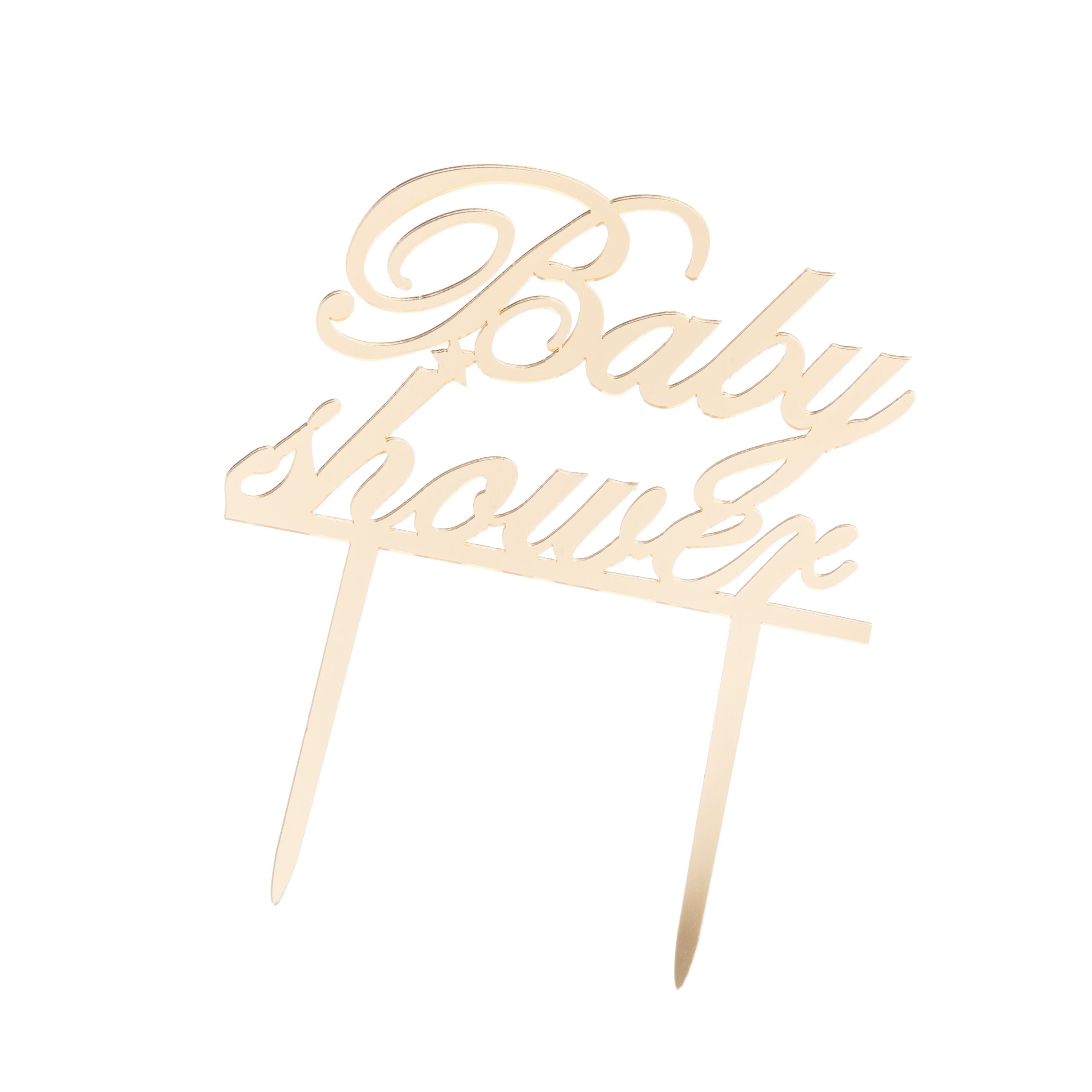 Topper tort , Baby Shower , auriu , 13×9 cm