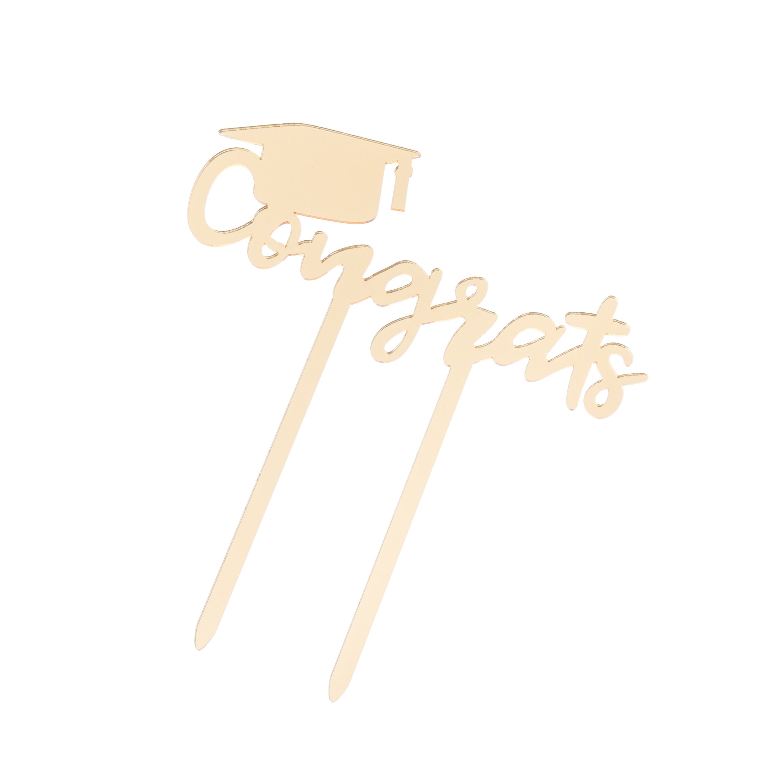 Topper tort , Congrats , auriu , 13×6 cm