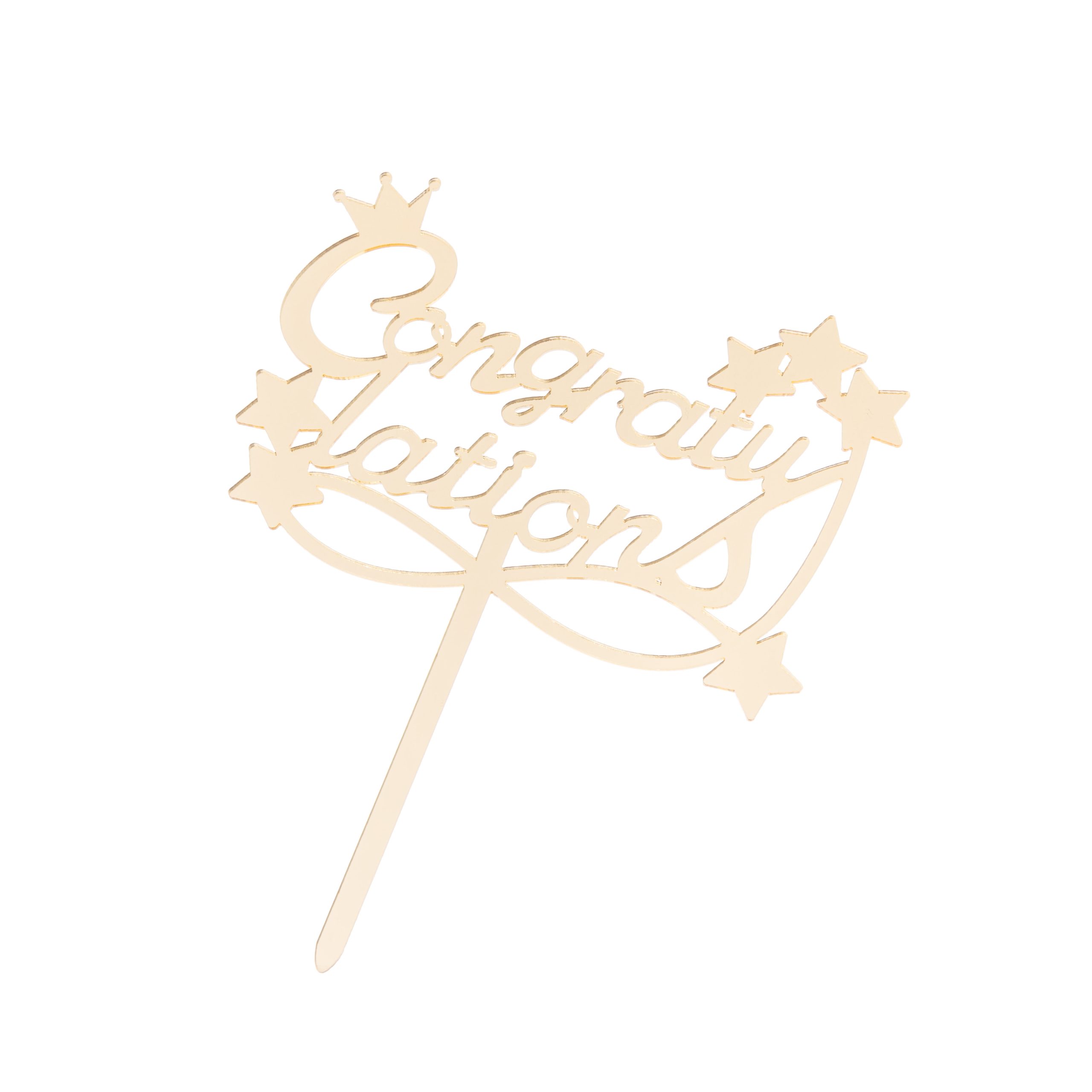 Topper tort , Congratulations , auriu , 13×9 cm