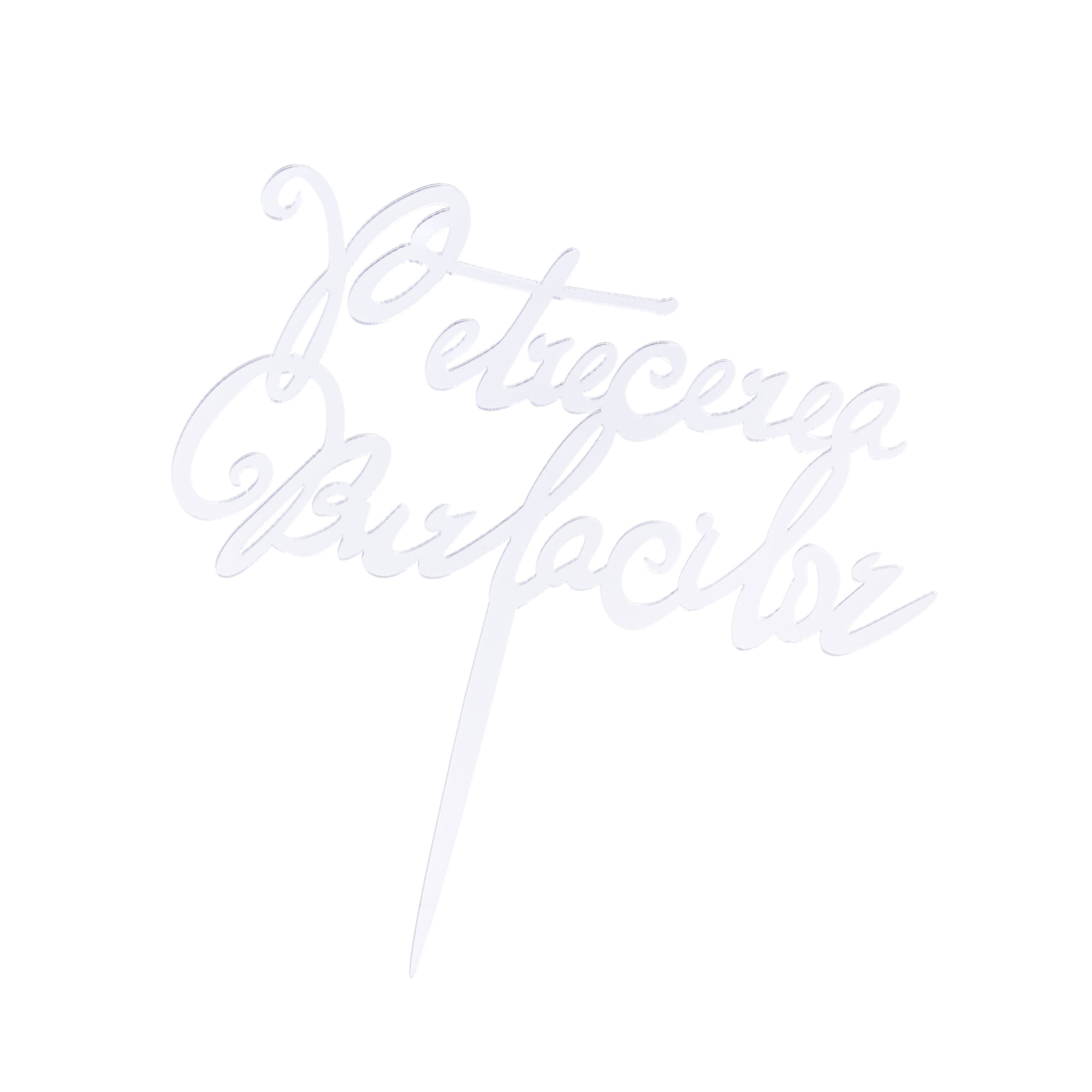 Topper tort , Petrecerea Burlacilor , argintiu , 16×10 cm